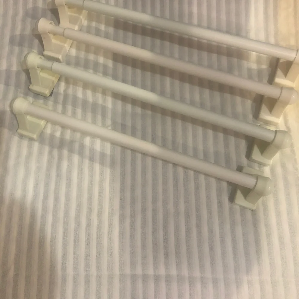 Natural Striped Semi-Sheer Sidelight Panels w/ Adjustable Magnetic Rods